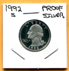 Gem 1992-S Proof Cameo Silver Washington Quarter - Free Shipping