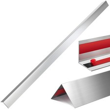 Therwen 10 Pcs Self Adhesive Stainless Steel Corner Guards Wall Corner 36x2x2