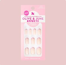 Olive & June Press on Nails THE SUPER STICK MANI Short Glazed French NEW