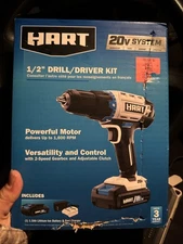 HART HPDD01BCA - 20-Volt Cordless 1/2-inch Drill/Driver Kit
