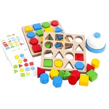 Montessori Toys for 3 4 5 6 7 8, Educational Wooden Pattern Blocks Race Shape...