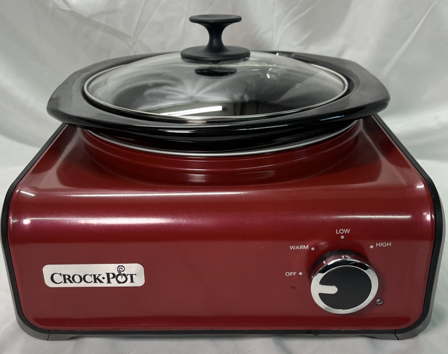 Crock Pot Hook-Up 3.5 Qt Oval Slow Cooker Connectable Party SCCPMD3-Red Tested