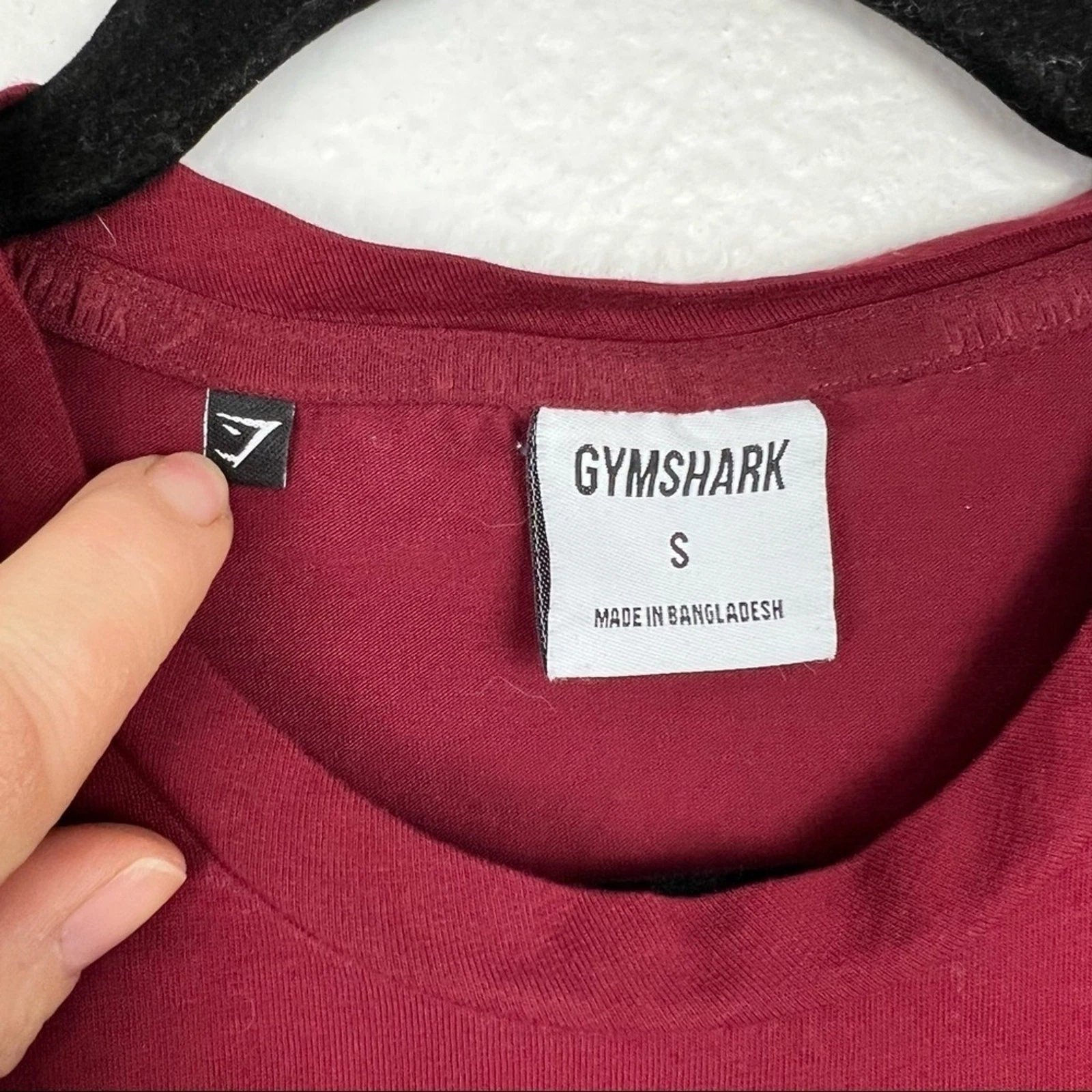 gymshark long sleeve black spellout logo shirt