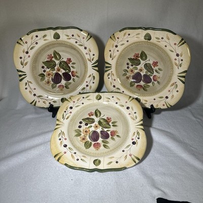 Set Of 3 Certified International Plum La Toscana 11  Dinner Plate 6668982
