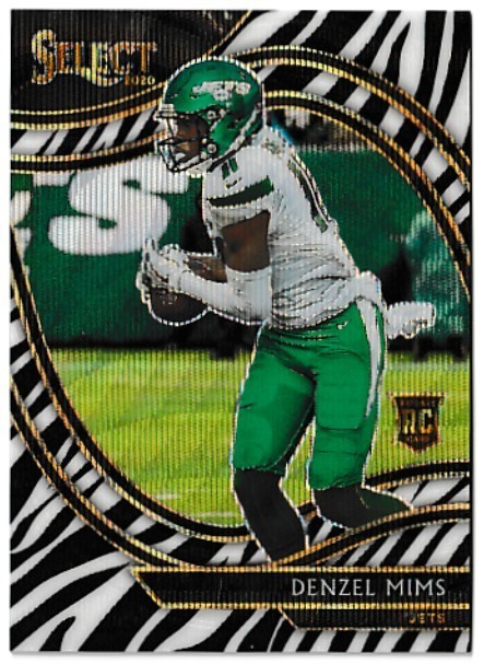 2020 Panini Select Field Level Rookie Zebra Prizm SSP Denzel Mims New York Jets