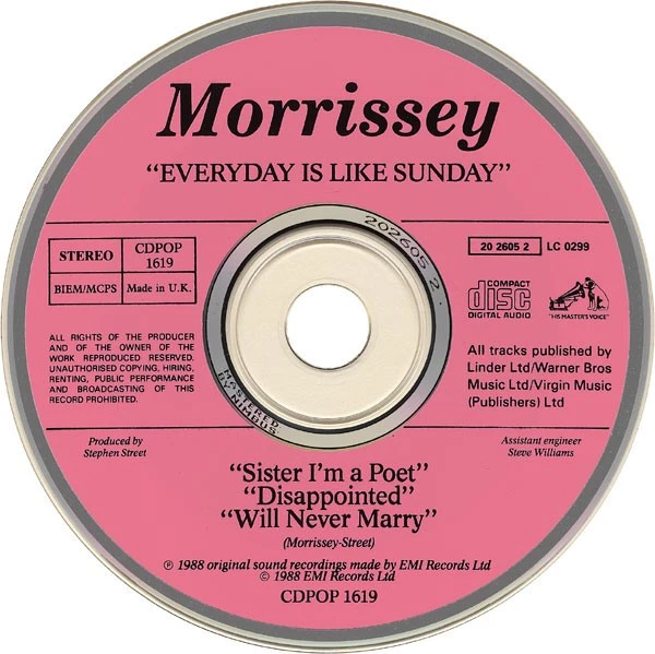 Morrissey Everyday Is Like Sunday His Master's Voice, His Master's Voice CD, Sin