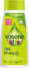 Vosene Kids 3-in-1 Shampoo 250ml – Lice Repellent, Tear-Free, Unscented, Natural 9.64 per litre