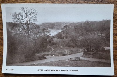 River Avon & Sea Walls, Clifton Vintage Echtfoto Postkarte - Kingsway RPPC