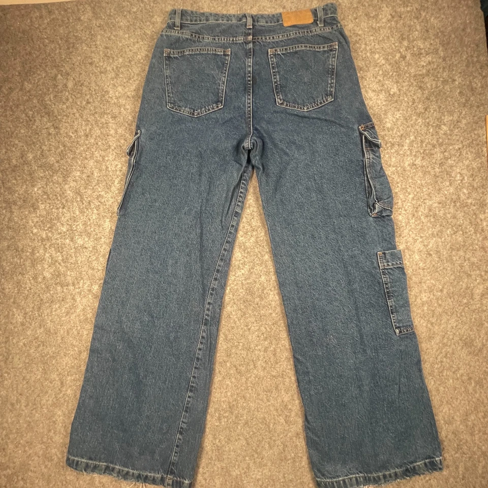 Mujer Talla 8 US Algodón Sobre Carga Pierna Ancha Patinador Años 90 Denim Bolsillos Utilitarios Foto 2 de 4