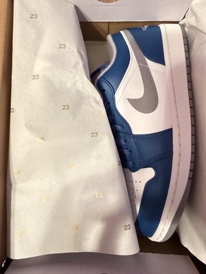 Nike Air Jordan 1 Low Men's Size 9 'True Blue Cement' Shoes 553558-412