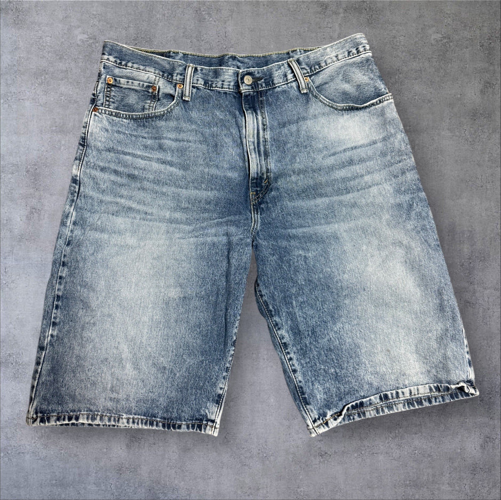 Levis 569 Mens 38W Actual 38W Y2K Denim Blue Jeans Shorts Loose Fit Straight Leg