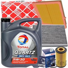BOSCH+FEBI FILTERSET SATZ+TOTAL 5W30 ÖL passend für OPEL ADAM M13 69+87+101 PS