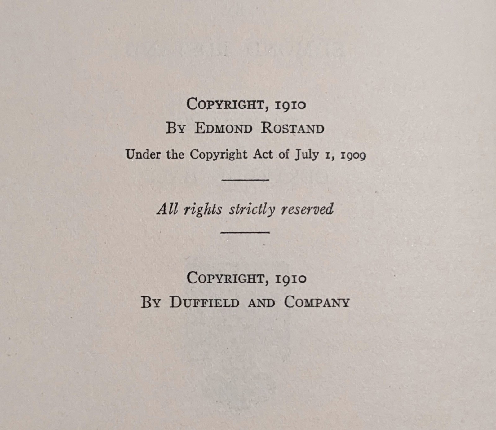 Edmond Rostand Chantecler hc 1st 1910 French drama translated
