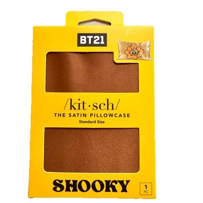 Kitsch x BT21 Satin Floral Pillowcase in SHOOKY w/ Zipper in Standard/Queen New
