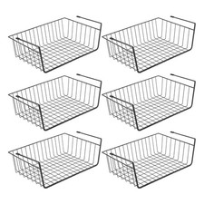 Under Shelf Basket, 6PCS Hanging Storage Basket for Pantry Cupboard Laundry R...