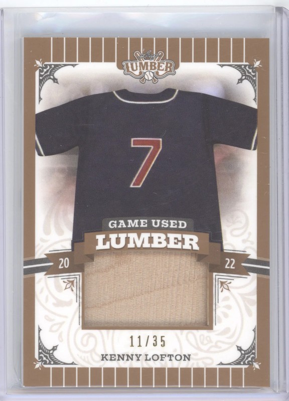 2022 Leaf Lumber Kenny Lofton #GUL-71 Game-Used Bat 11/35