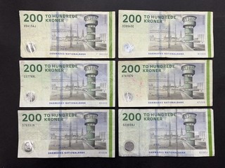 Dänemark 200 Kronen Banknotensatz (10) LOT: 3105 006