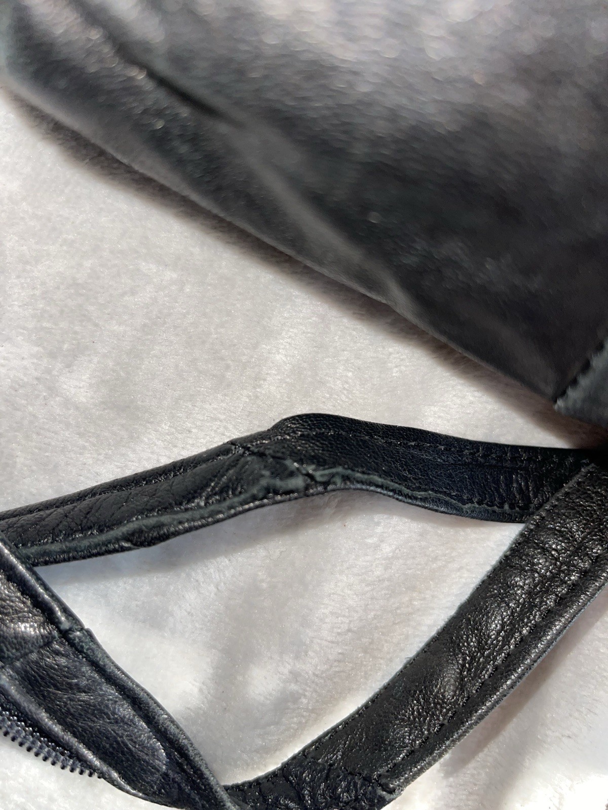 Black Leather Patchwork Backpack Purse Soft Leath… - image 7