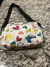 Yak Pak Crossbody Bag Purse Multi Color Hearts On White Cute