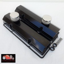 Small Block Chevy Black Aluminum Fabricated Valve Covers Sbc 350 400 Breathers Small Block Chevy Black Aluminum Fabricated Valve Covers Sbc 350 400 Breathers