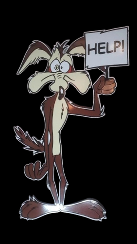 PORCELAIN WILE E COYOTE ENAMEL SIGN 60X20 INCHES