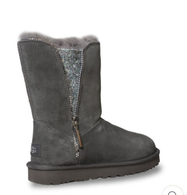 UGG CLASSIC SHORT SEQUIN ZIP CHARCOAL BOOT US 10/UK 8/ EU 41 UGG CLASSIC SHORT SEQUIN ZIP CHARCOAL BOOT US 10/UK 8/ EU 41