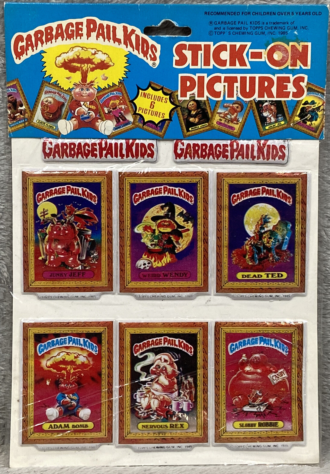 Garbage Pail Kids Puffy Stickers Stick-On Picutres Sealed ‘86 ADAM BOMB GBK