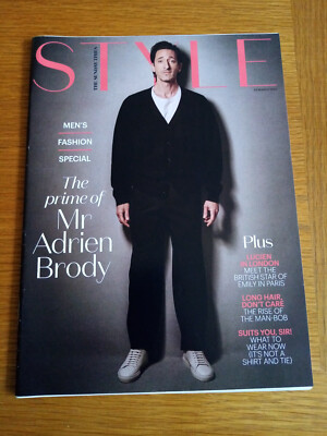 .. ADRIEN BRODY COVER UND INTERVIEW SUNDAY TIMES STIL MAGAZIN +