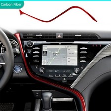 Red Carbon Fiber Interior Center Console Trim Strips For Toyota Camry 2018-2024 Red Carbon Fiber Interior Center Console Trim Strips For Toyota Camry 2018-2024