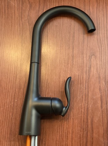NEW Moen 7594BL Arbor One Handle Pulldown Kitchen Faucet - Matte Black B167 - Picture 2 of 3