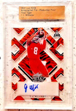 2024 Leaf Metal Football CJ Williams Auto Pre-Production Proof CLEAR TIGER 1/1