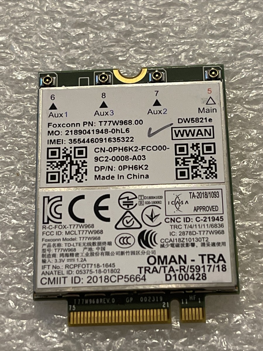Dell DW5821e T77W968 Latitude 5420 Snapdragon X20 LTE HSDPA 150Mbs