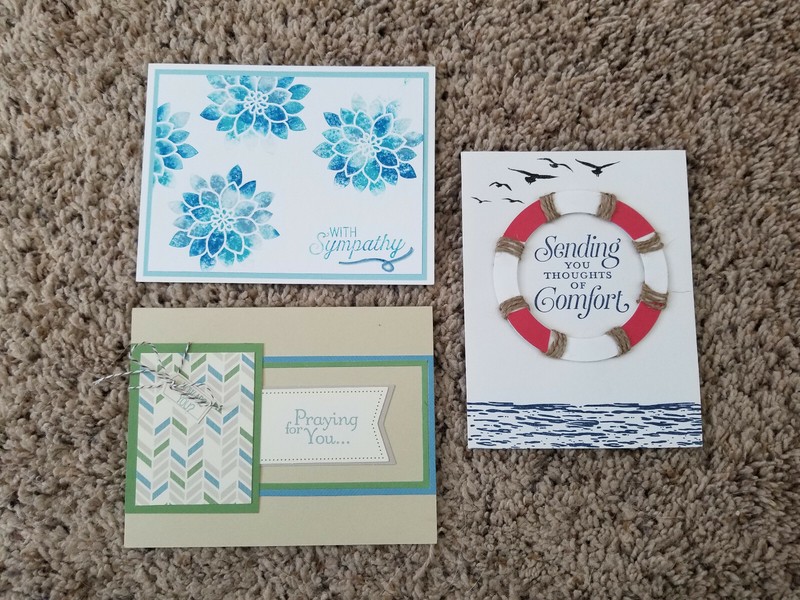 3 Stampin' Up! Sympathy Cards, High Tide, Flourishing Phrases
