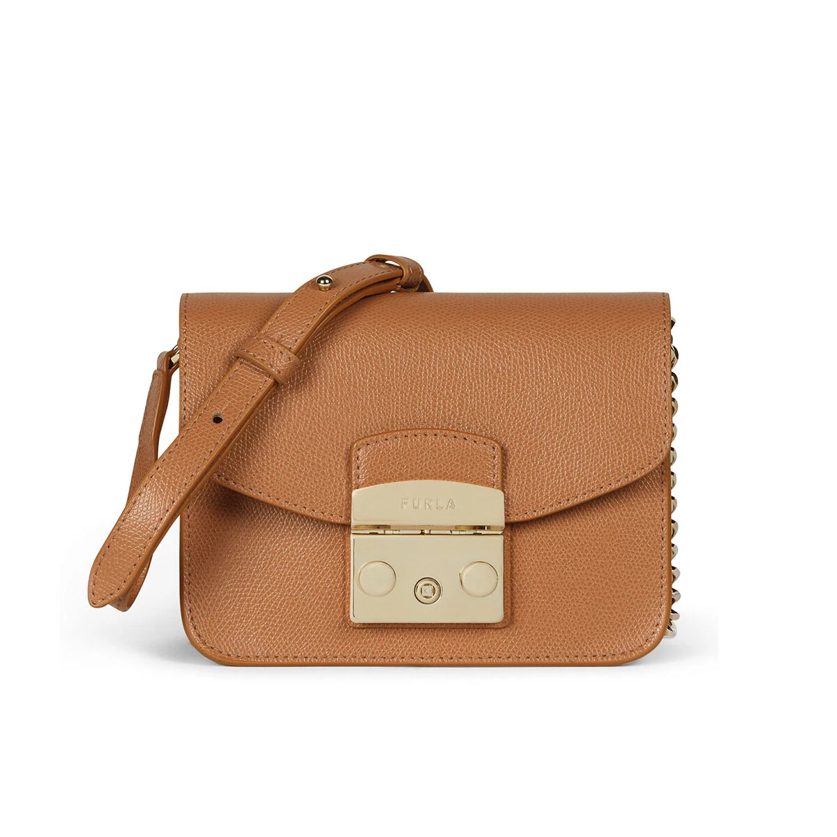 Woman crossbody bag Furla Metropolis mini in brown leather with