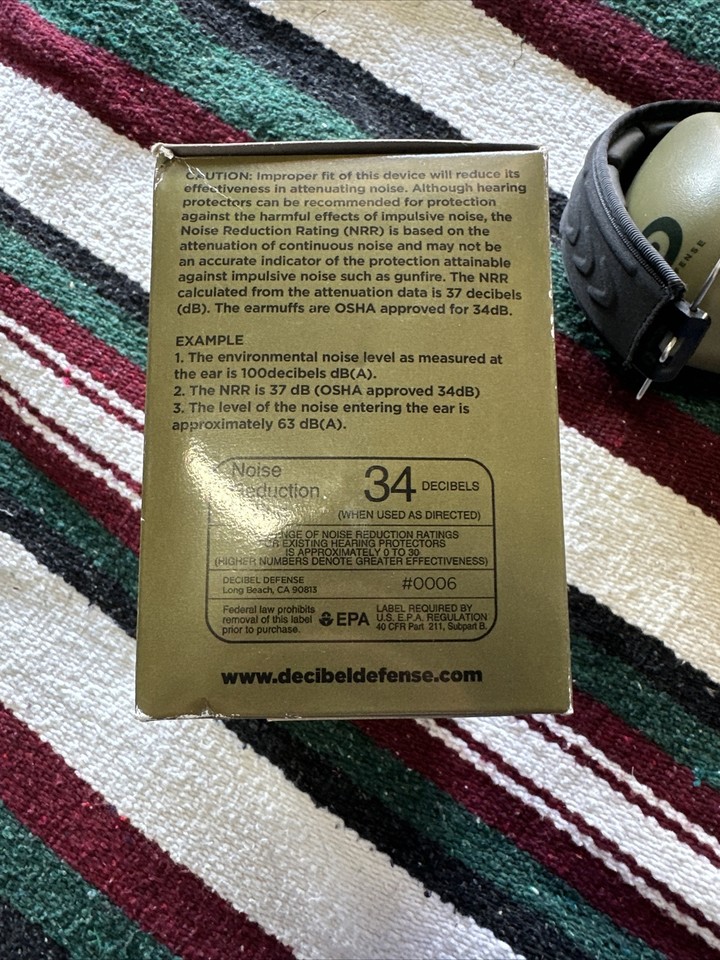 Professional Safety Ear Muffs by Decibel Defense 37dB NRR The