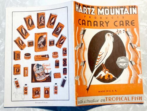 1930s pet information booklet Hartz Mountain Products Canary Care Catalog Bird - Picture 2 of 11