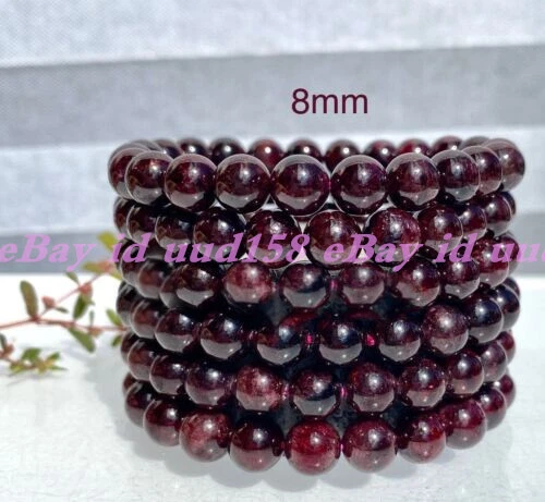 VALENTINO Lotto Ingrosso 6 Pezzi Granato Naturale 7 8mm 7 5” Cristallo Guarigione Bracciale Elastico