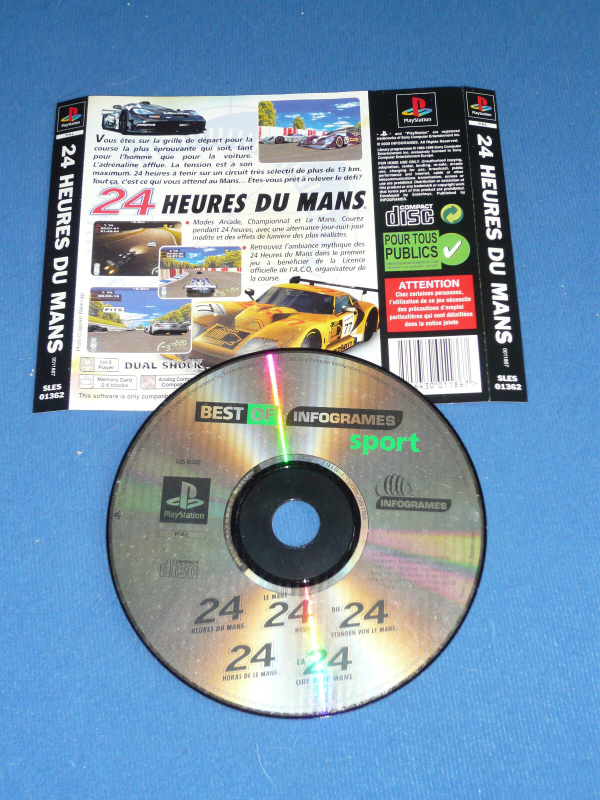24 heures du mans - PS1 (CD seul avec jaquette arrière)