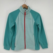 Columbia Girls Aqua Blue Full Zip Benton Springs Fleece Nocturnal Jacket Size L