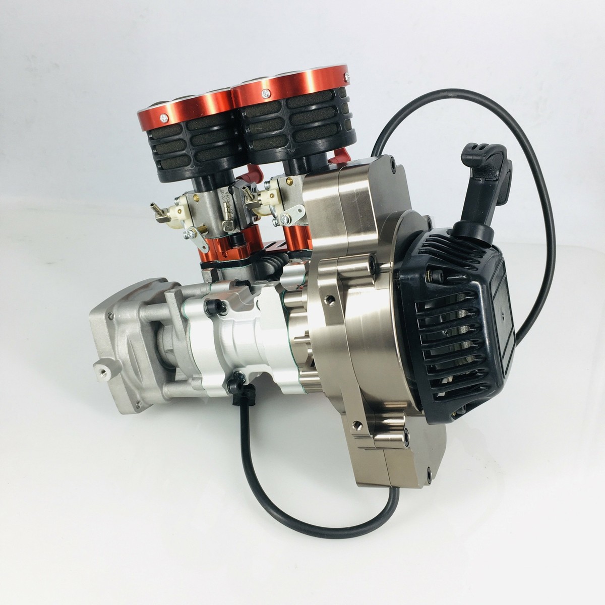 CoxTeeDee01 エンジン プロペラ付き QJ 58cc Gasoline Twin Left Side Exhaust Engine for 1 5 Scale