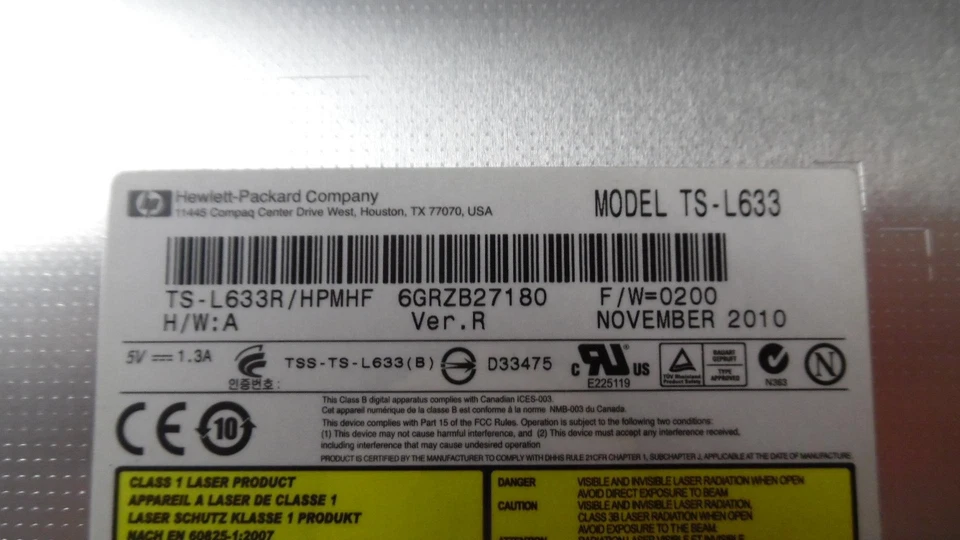 HP Pavilion G4-1016DX 14" - CD DVD-RW Drive w/Bezel - TS-L633 574285-FC1 - Image 3 of 4