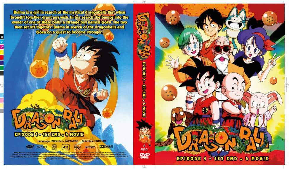 Dragon Ball Eps 1-153 End + 4 Movies. English Dub