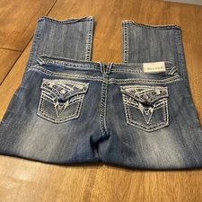 Vigoss Heritage Fit Slim  Bling -Boot Cut Jeans. Size 15 Western, Cowgirl