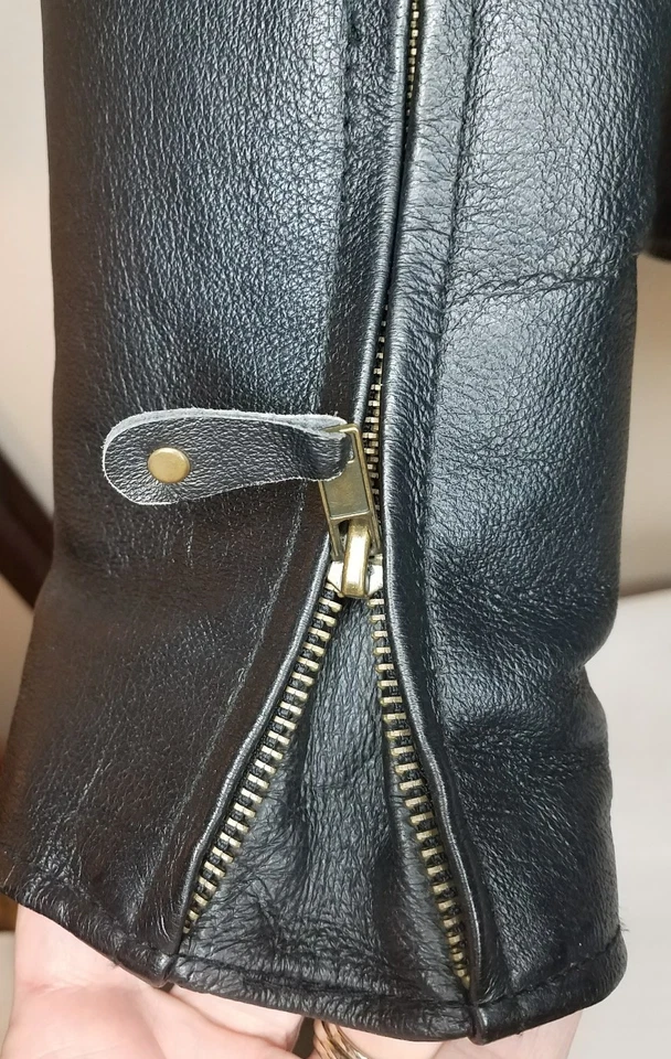 Women's Leather Jacket Biker USA Dream Apparel Size Small 3M zipout motorcycle - Image 4 of 4