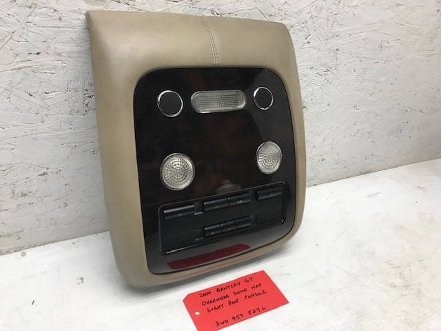 04+ BENTLEY CONTINENTAL GT FRONT OVERHEAD CONSOLE MAP LIGHT TRIM PANEL 3W0959527