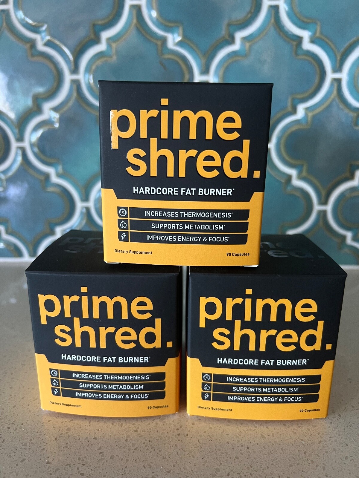 3 Pack Prime Shred Hardcore Fat Burner 90 Capsules ea. Expiration 01/