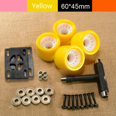 4 Pack Skateboard Flash Light Up Wheels - Longboard 60x45mm Wear-Resisting With Bearings - Multicolor Pink