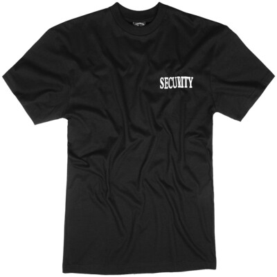Mil-Tec Double SECURITY Print T-Shirt Men's Work Police Airsoft Tactical  Black UK