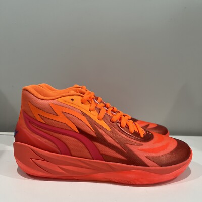 Mens Puma MB.02 Supernova Fiery Coral Ultra Orange Sneaker 376442-01 LaMelo Ball