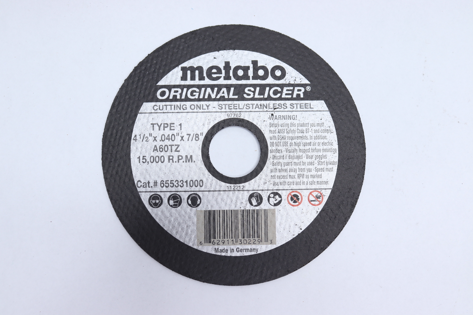 Metabo Slicer Cut-Off Wheel Stainless Steel Type 1 4-1/2
